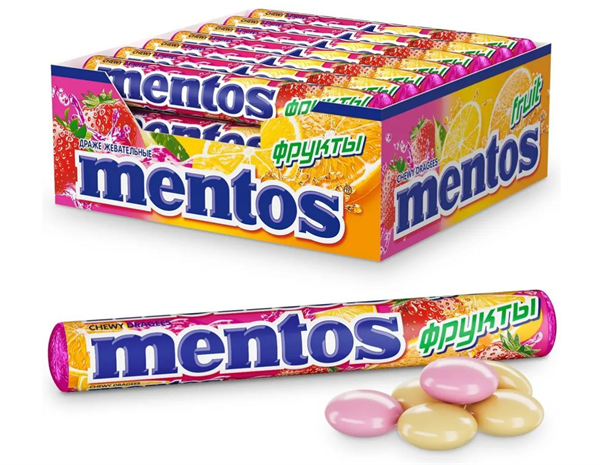 Жевательное драже Mentos | Ментос Фрукты, 37,5гр*24шт*12бл mns_drg002 - фото 361