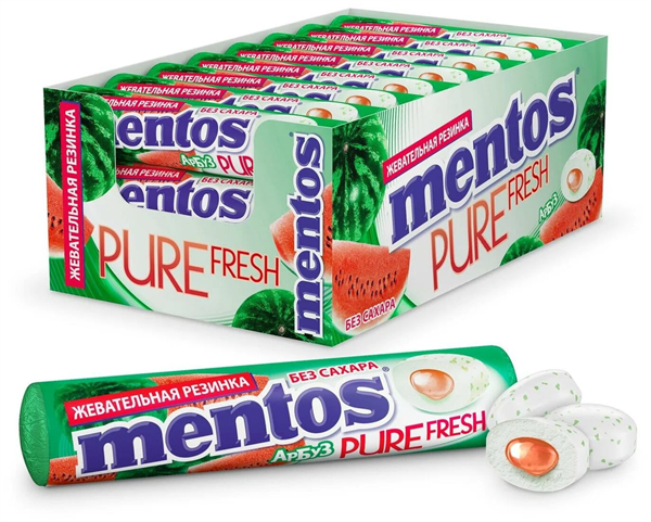 Жевательная резинка Mentos | Ментос Арбуз, 15,5гр*24шт*12бл mns001 - фото 365