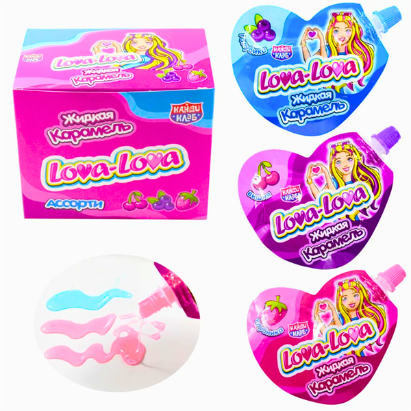 Жидкая карамель "Lova-Lova" ассорти 20гр*30шт*12блоков GEL010-1 - фото 436