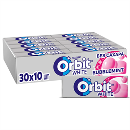 Жевательная резинка Orbit | Орбит White Bubblemint, без сахара, 13,6гр*30шт*20бл 10051