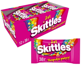 Жевательная конфета Skittles | Скитлс 2в1, 38гр*12шт*12бл skt001