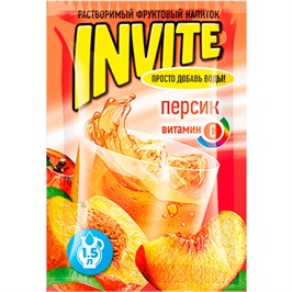 Растворимый напиток Invite Персик 9г*24шт*8блоков. INV007